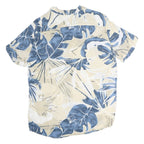 JEAN PASCAL Mens Blue & Beige Cotton XL Tropical Print Shirt Summer Casual