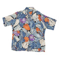 BONNEY & GORDAN Mens Blue & Orange Floral Pattern Shirt L Lightweight Summer