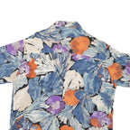 BONNEY & GORDAN Mens Blue & Orange Floral Pattern Shirt L Lightweight Summer