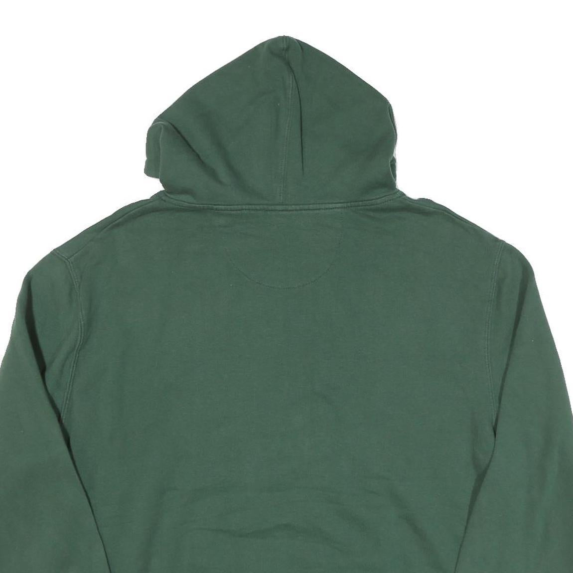 FANATICS Mens Green & Yellow Athletics Baseball Hoodie L Cotton Blend Pullover