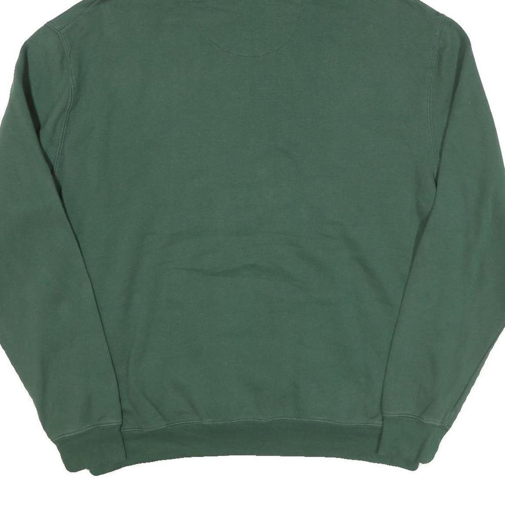 FANATICS Mens Green & Yellow Athletics Baseball Hoodie L Cotton Blend Pullover