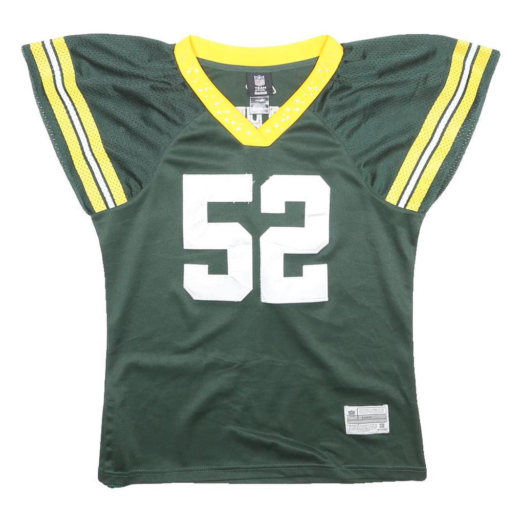 REEBOK Womens Green Yellow NFL 52 Matthews Football Shirt XL Short Sleeve V-Neck
