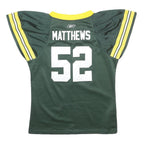 REEBOK Womens Green Yellow NFL 52 Matthews Football Shirt XL Short Sleeve V-Neck