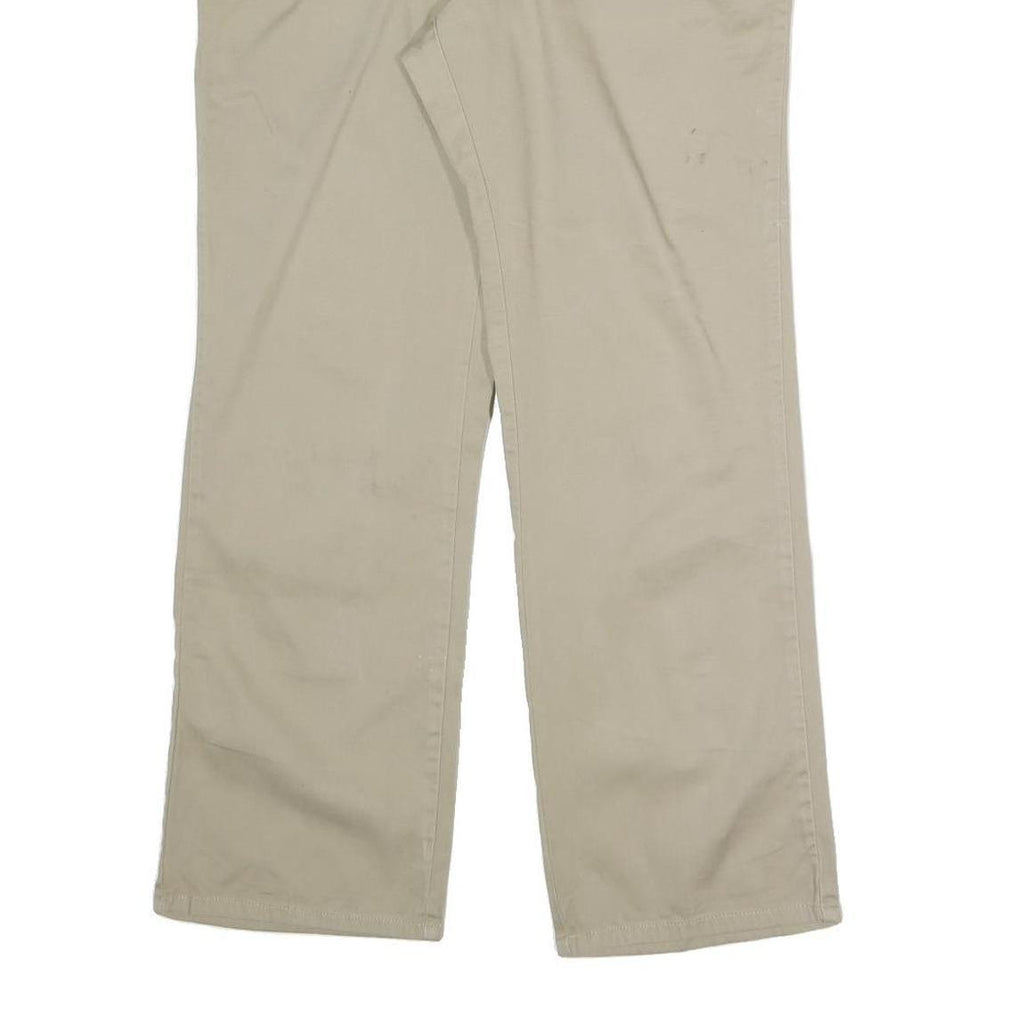 DICKIES Womens Cotton Blend Beige Regular Straight Trousers W31 L27 Casual Wear