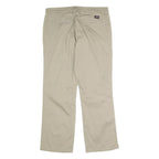 DICKIES Womens Cotton Blend Beige Regular Straight Trousers W31 L27 Casual Wear