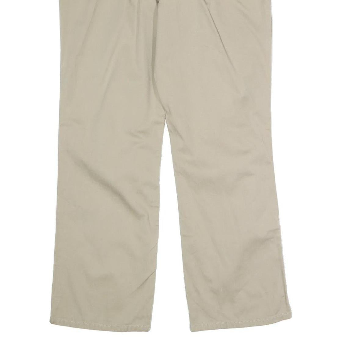 DICKIES Womens Cotton Blend Beige Regular Straight Trousers W31 L27 Casual Wear