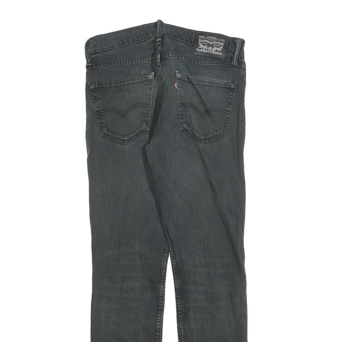 LEVI'S 511 Slim Mens Black Slim Skinny Denim Medium W32 L32 Zip Jeans