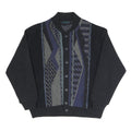 DIRO'S Mens Black Button Jacket XL Cotton Blend Patterned Winter Outerwear