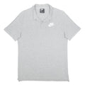 NIKE Mens Grey Short Sleeve Plain Polo Shirt M Cotton Casual Sportswear