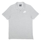 NIKE Mens Grey Short Sleeve Plain Polo Shirt M Cotton Casual Sportswear