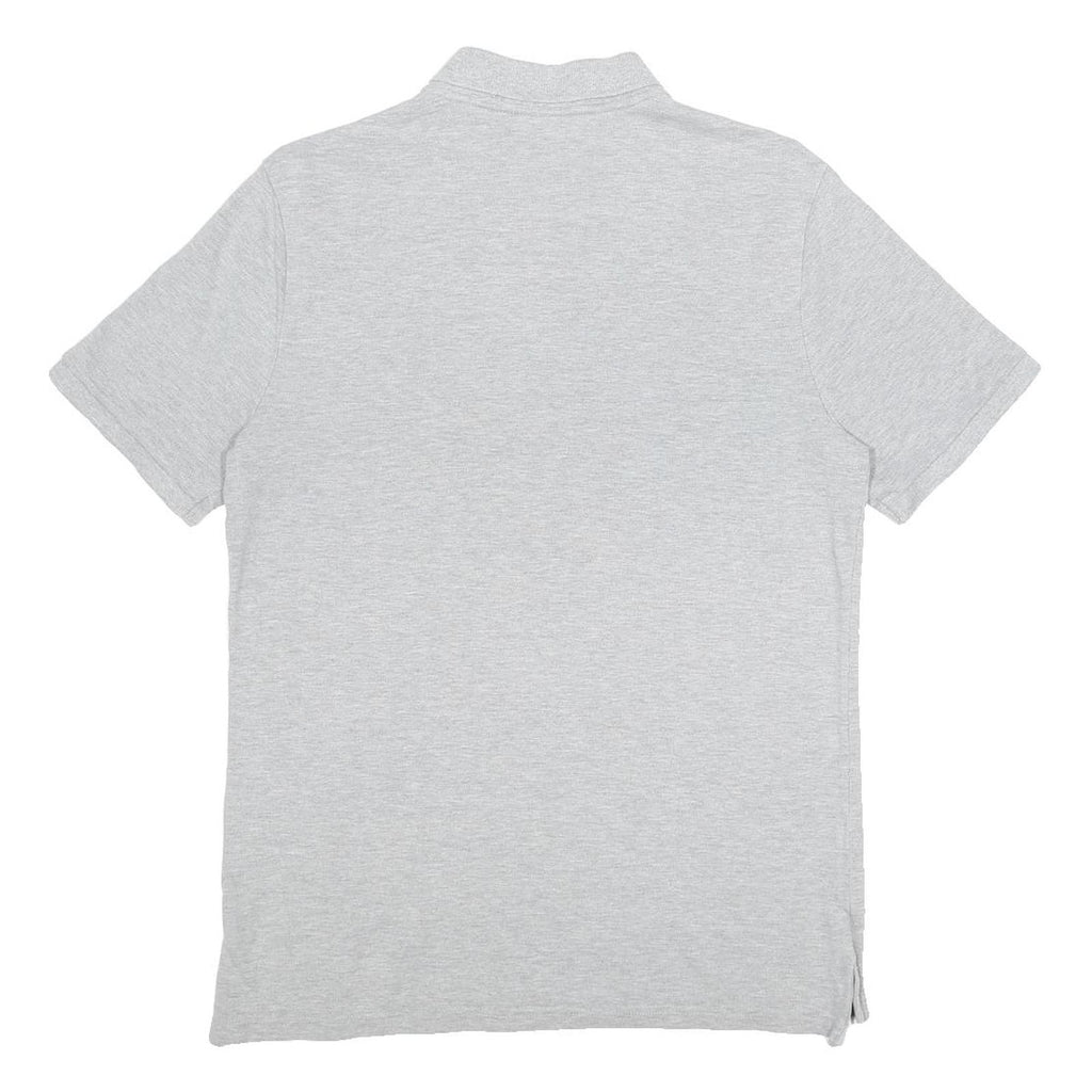 NIKE Mens Grey Short Sleeve Plain Polo Shirt M Cotton Casual Sportswear