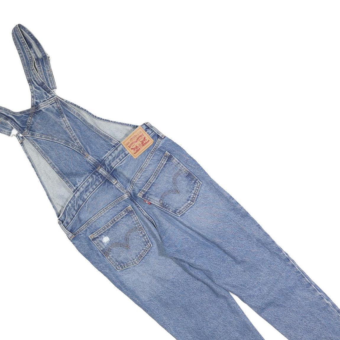 LEVI'S Womens Blue Cotton Blend Denim Dungarees Slim Fit XS W28 L27 Casual