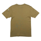 Mens Beige Plain Polyester Blend T-Shirt M Short Sleeve Crew Neck Simple Design