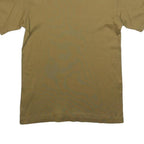 Mens Beige Plain Polyester Blend T-Shirt M Short Sleeve Crew Neck Simple Design
