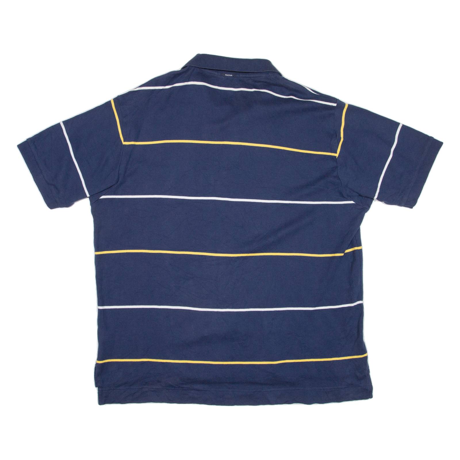 NAUTICA Mens Polo Shirt Blue Striped L