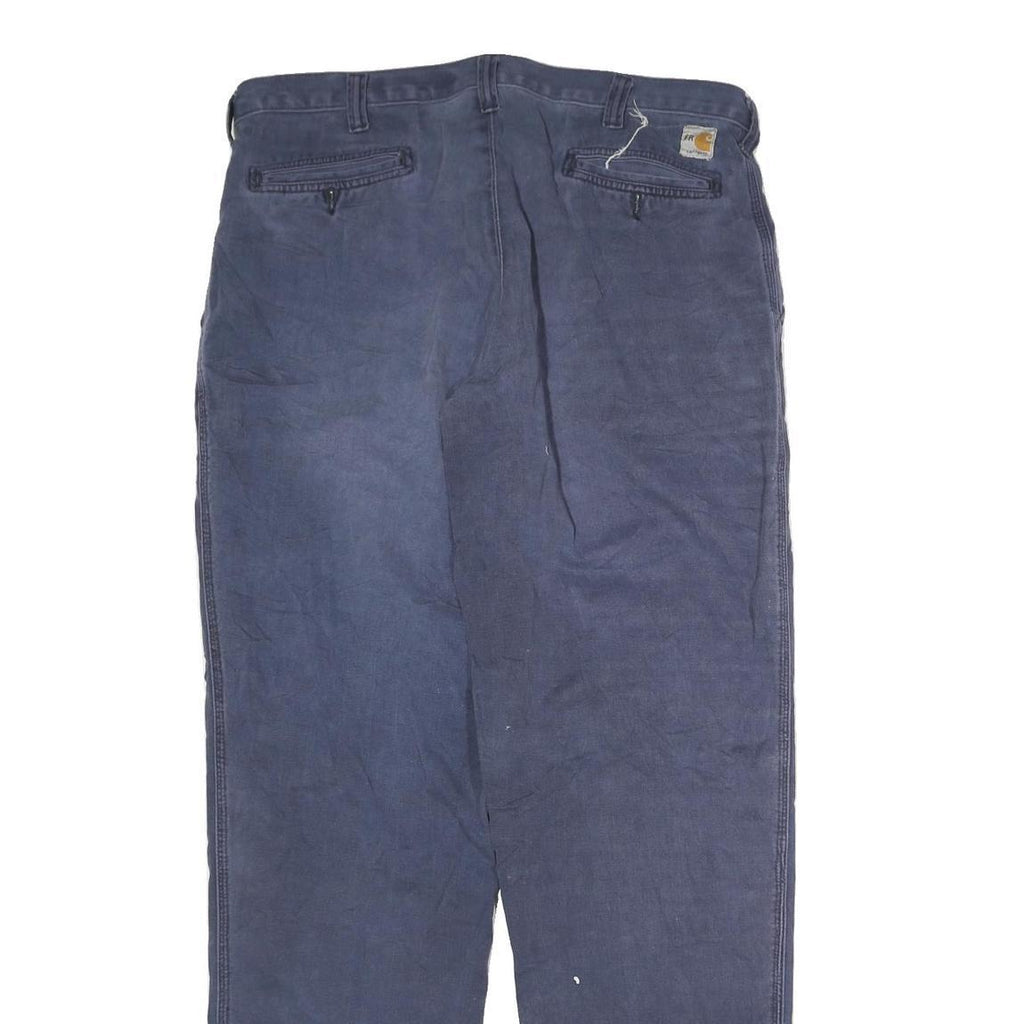 CARHARTT Mens Cotton Blend Blue Regular Straight Trousers W38 L36 Workwear