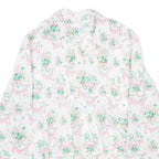 Womens Printed Shirt White Collared Long Sleeve Floral S