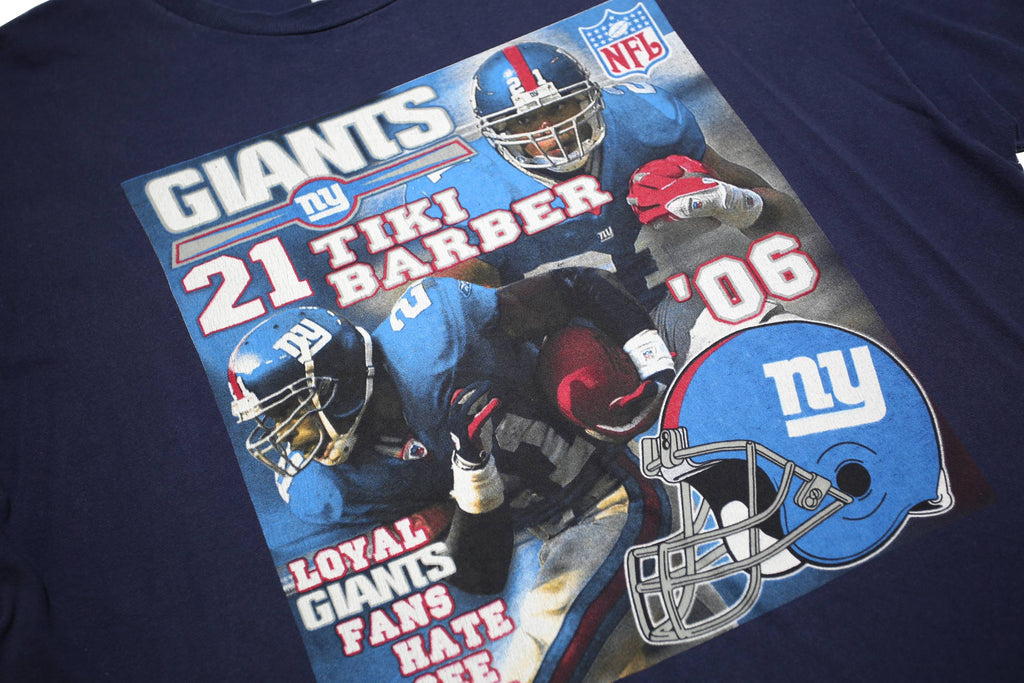 DELTA Mens Blue Giants NFL T-Shirt 2XL Short Sleeve Crew Neck Tiki Barber
