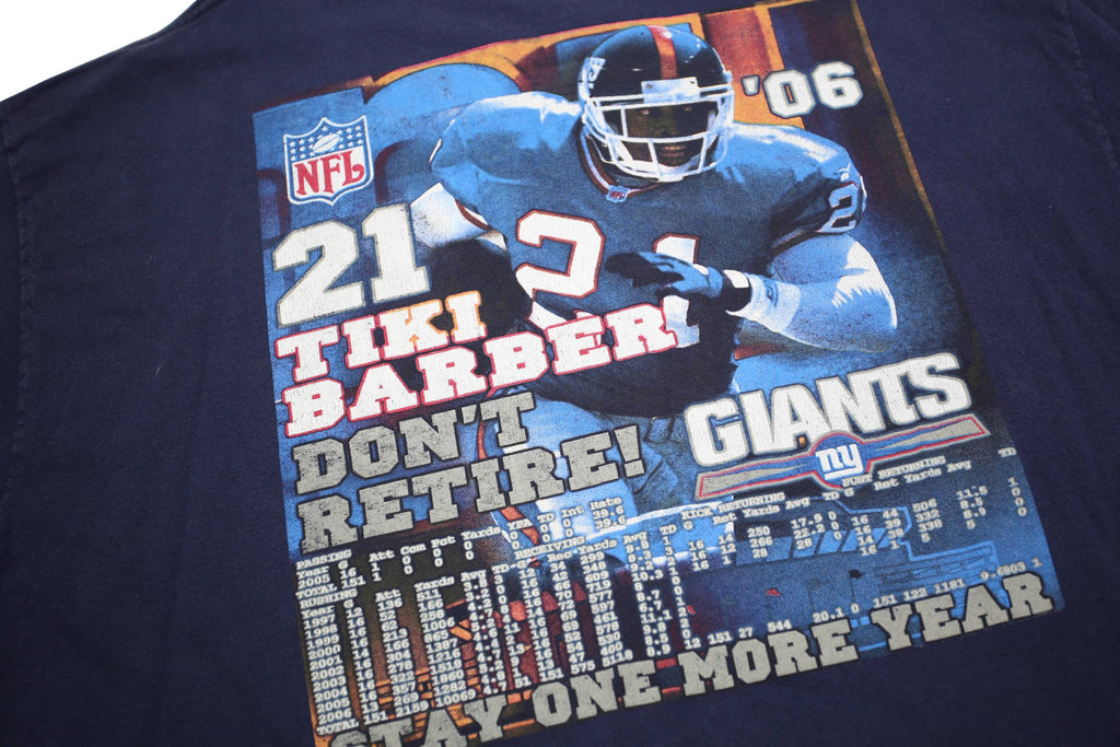DELTA Mens Blue Giants NFL T-Shirt 2XL Short Sleeve Crew Neck Tiki Barber