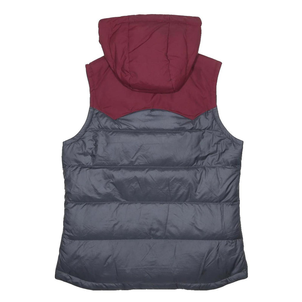 PATAGONIA Womens Maroon & Grey Hooded Puffer Jacket S Polyester Lightweight