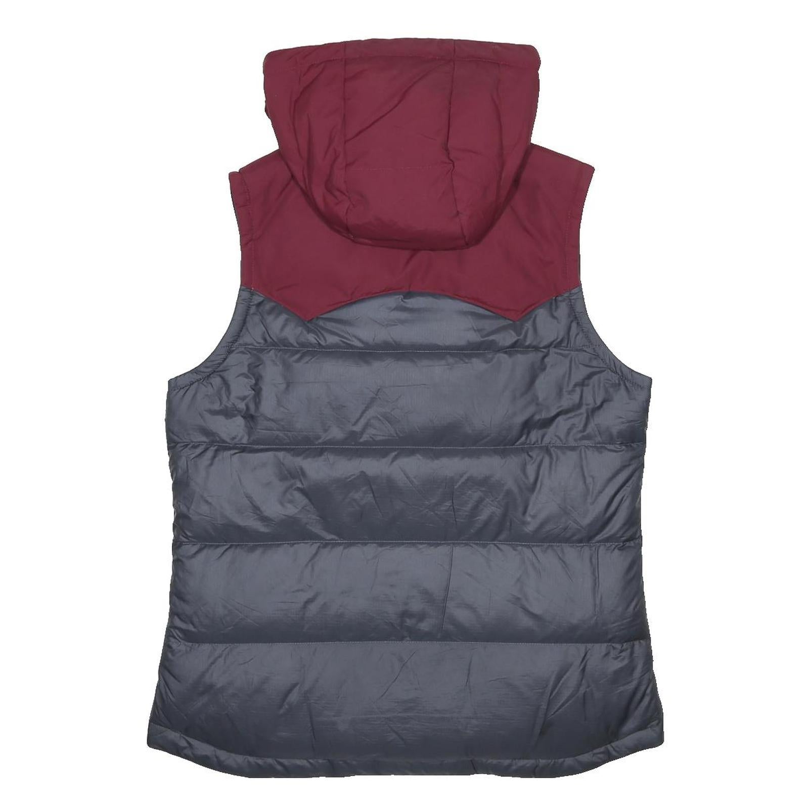 PATAGONIA Womens Maroon & Grey Hooded Puffer Jacket S Polyester Lightweight