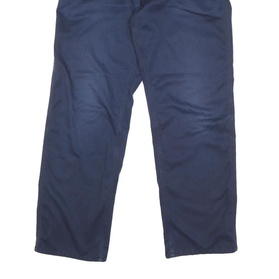 CARHARTT Mens Regular Fit Blue Cotton Blend Trousers W36 L32 Workwear Zip