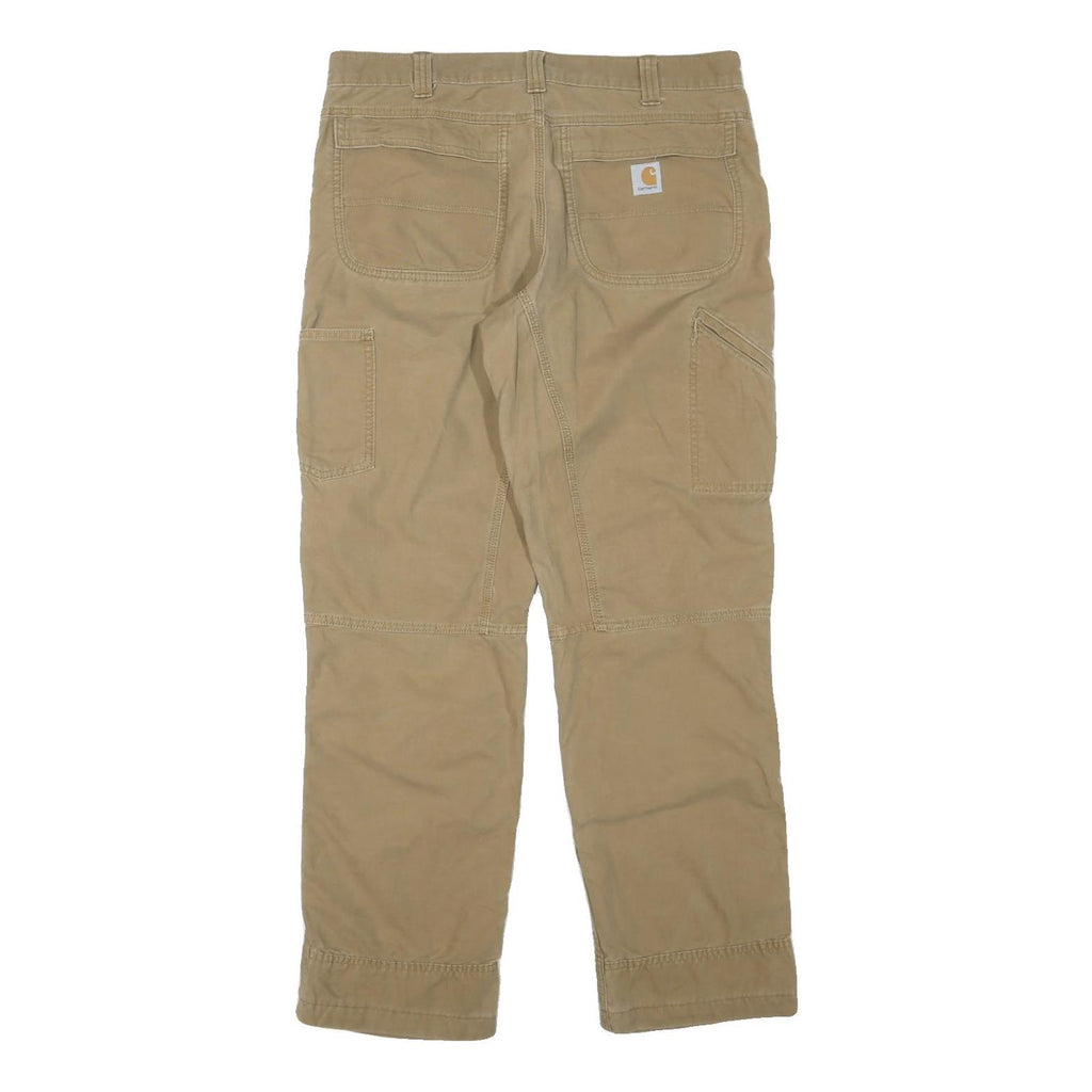 CARHARTT Mens Cotton Blend Beige Regular Fit Straight Leg Trousers W36 L31