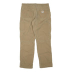 CARHARTT Mens Cotton Blend Beige Regular Fit Straight Leg Trousers W36 L31