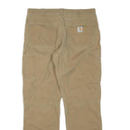 CARHARTT Mens Cotton Blend Beige Regular Fit Straight Leg Trousers W36 L31