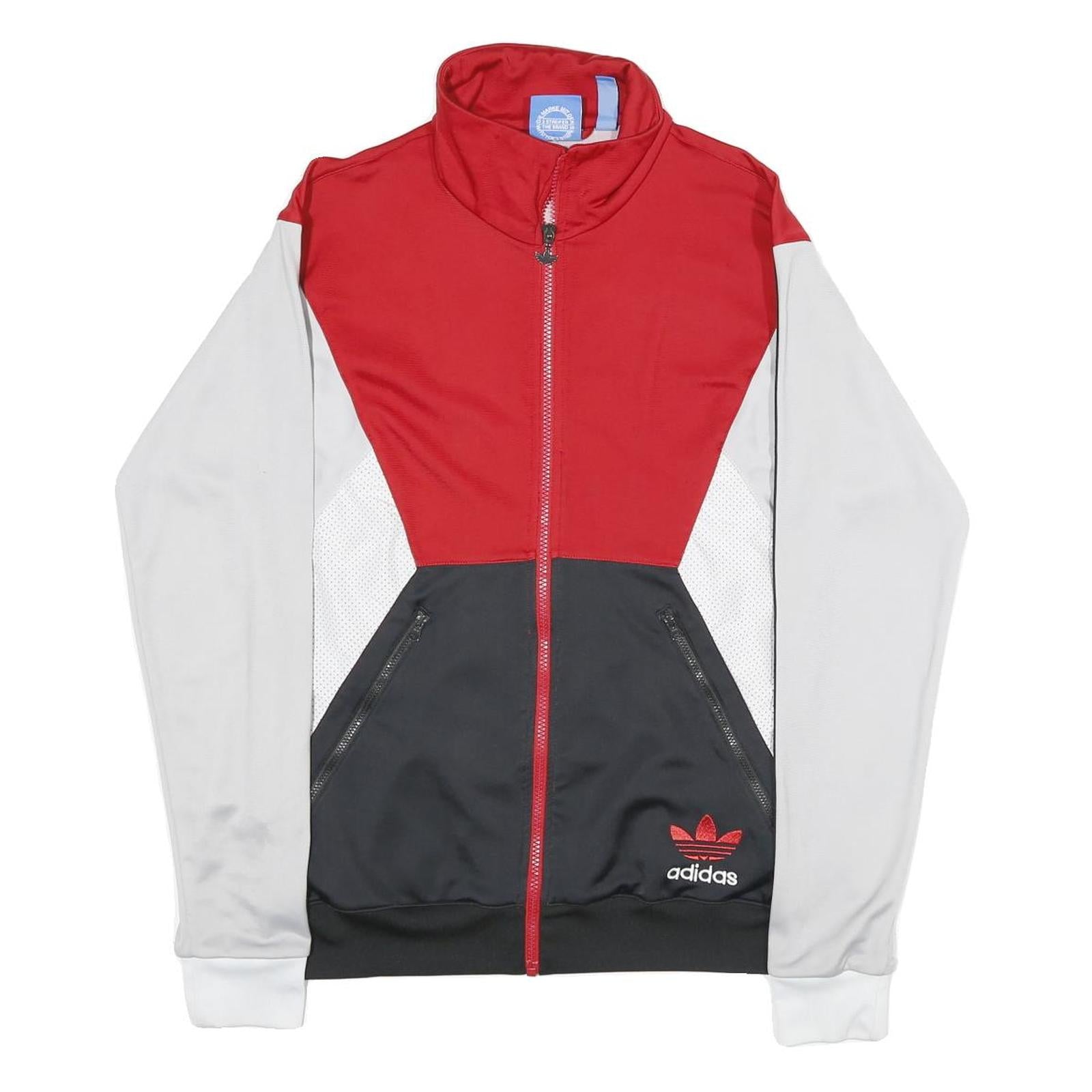 ADIDAS Mens Red & Black Jacket XS Polyester Blend Zip Sportswear Track Casual