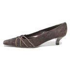 ANDREA SELLI Womens Kitten Heel Court Shoes Brown Leather UK 6.5 Elegant