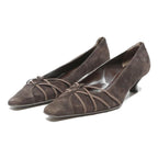 ANDREA SELLI Womens Kitten Heel Court Shoes Brown Leather UK 6.5 Elegant