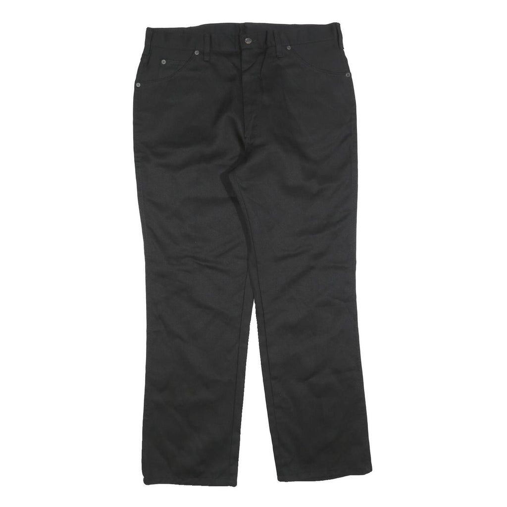 BRANDERS Mens Cotton Blend Black Regular Straight Trousers W36 L30 Classic Zip