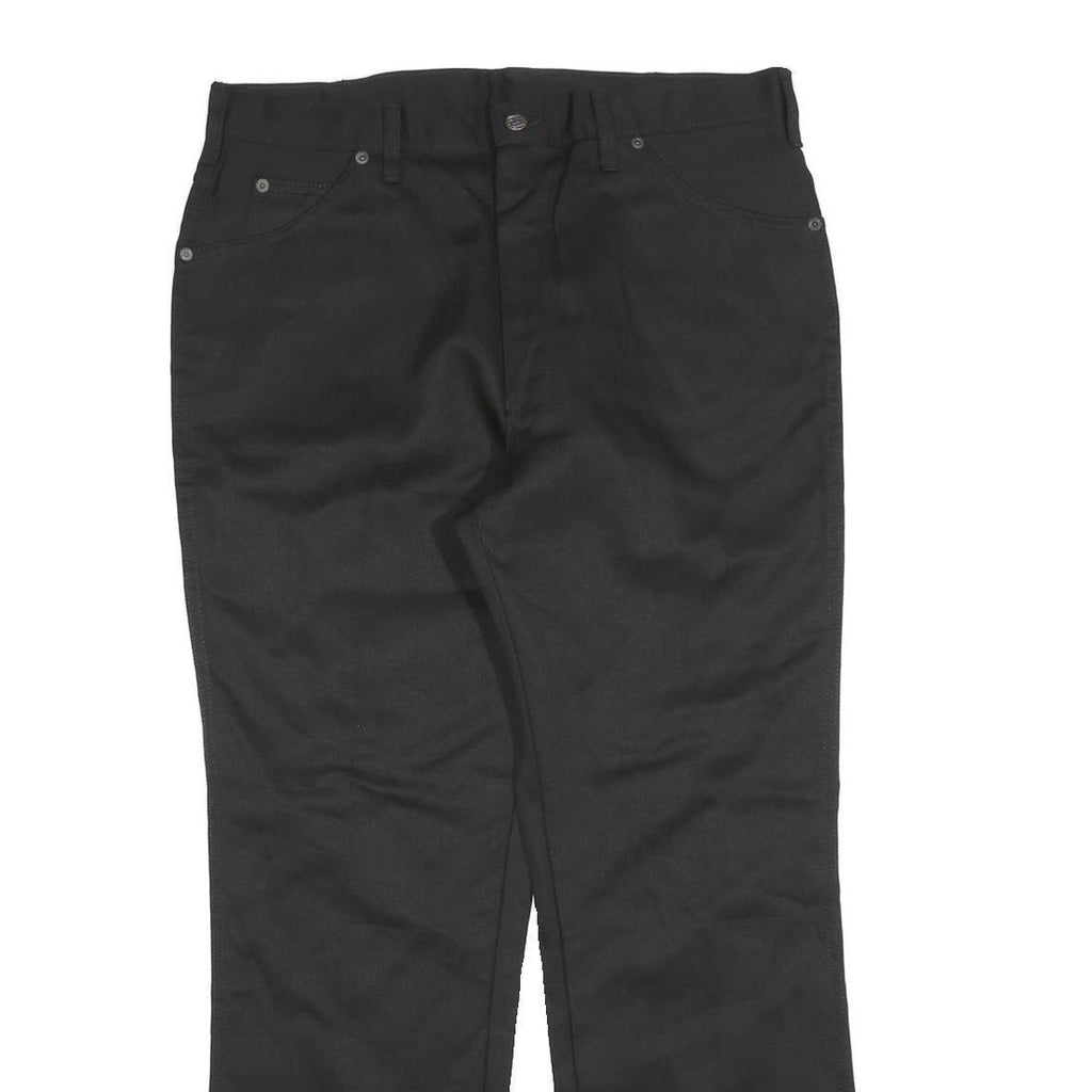 BRANDERS Mens Cotton Blend Black Regular Straight Trousers W36 L30 Classic Zip