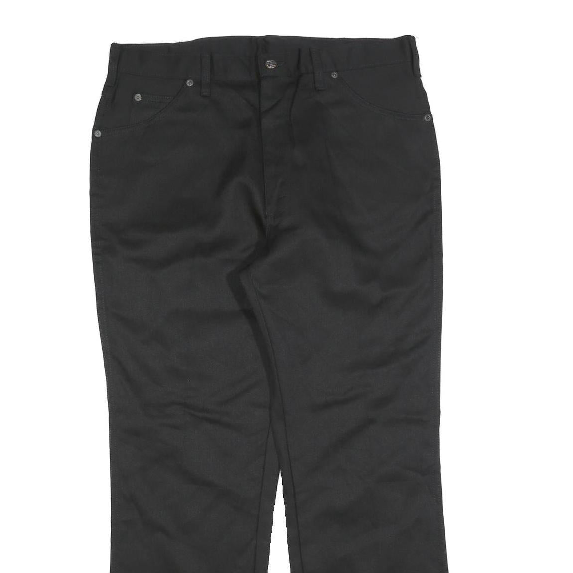 BRANDERS Mens Cotton Blend Black Regular Straight Trousers W36 L30 Classic Zip