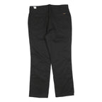 BRANDERS Mens Cotton Blend Black Regular Straight Trousers W36 L30 Classic Zip