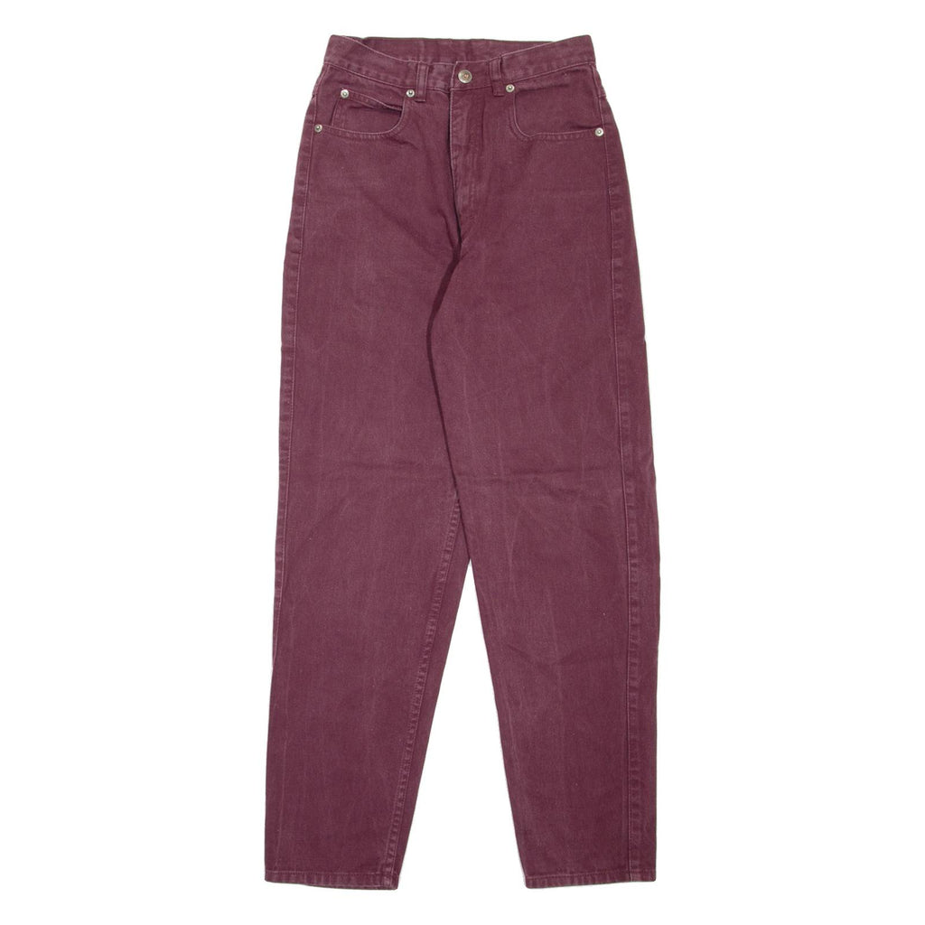 TEDDY'S Womens Jeans Maroon Regular Mom W24 L29