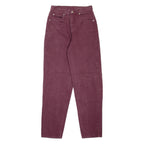 TEDDY'S Womens Jeans Maroon Regular Mom W24 L29