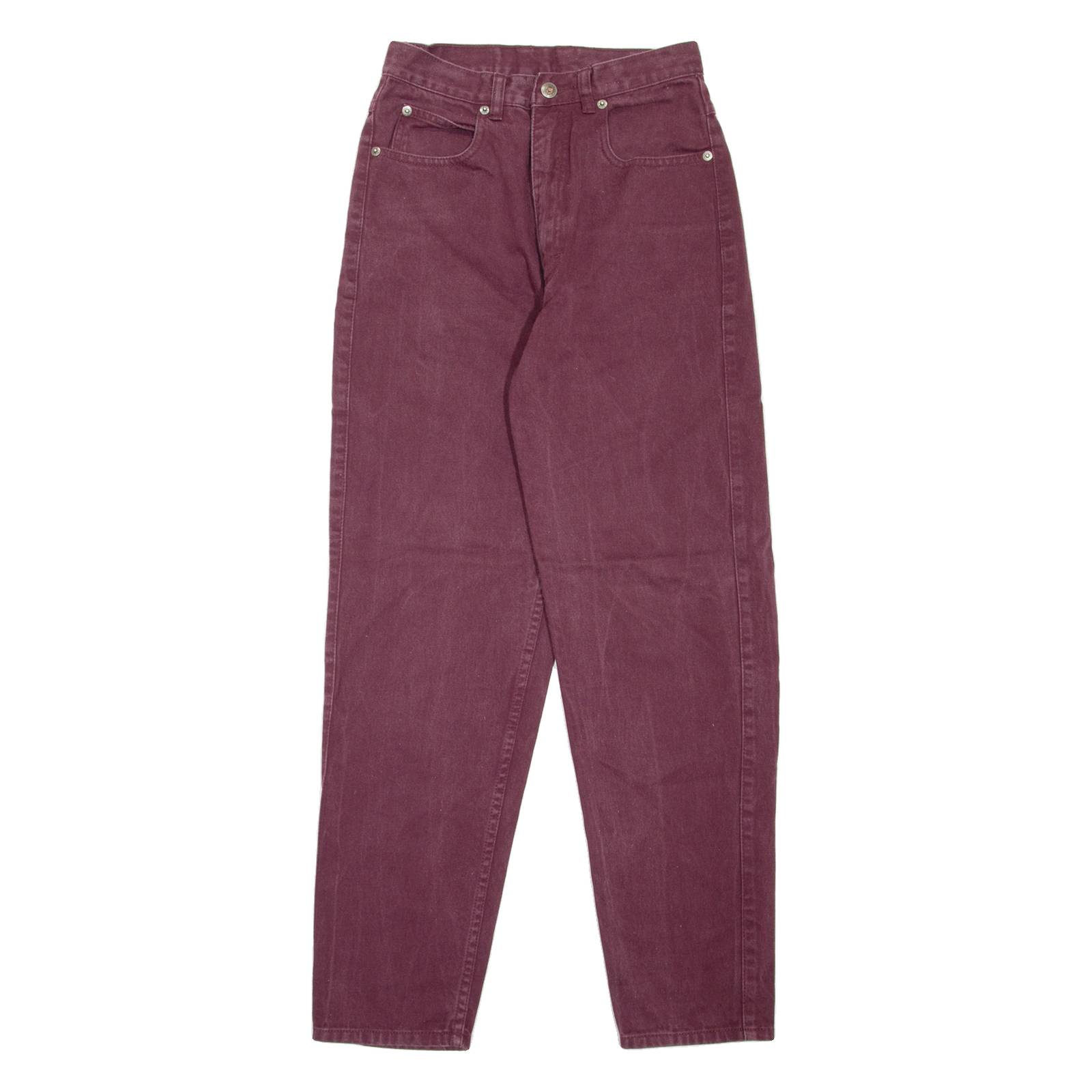 TEDDY'S Womens Jeans Maroon Regular Mom W24 L29