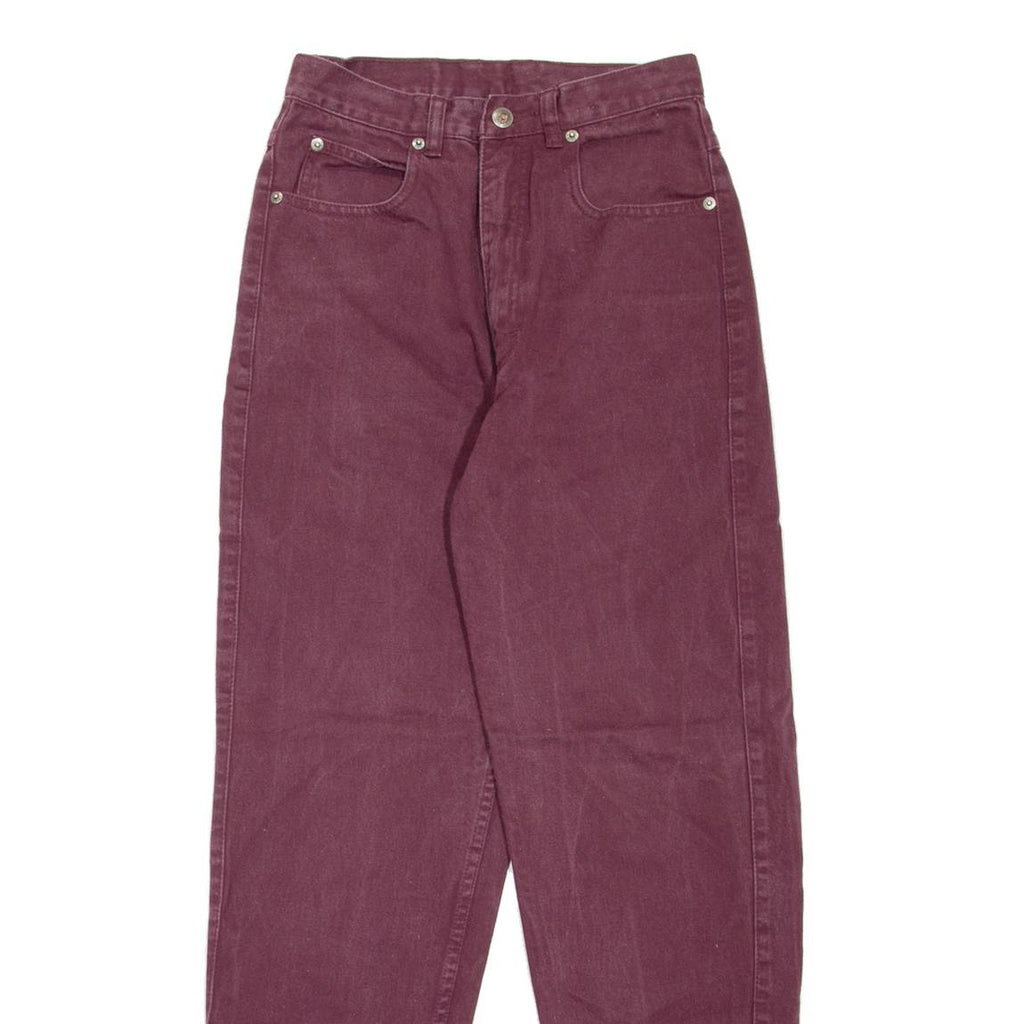 TEDDY'S Womens Jeans Maroon Regular Mom W24 L29