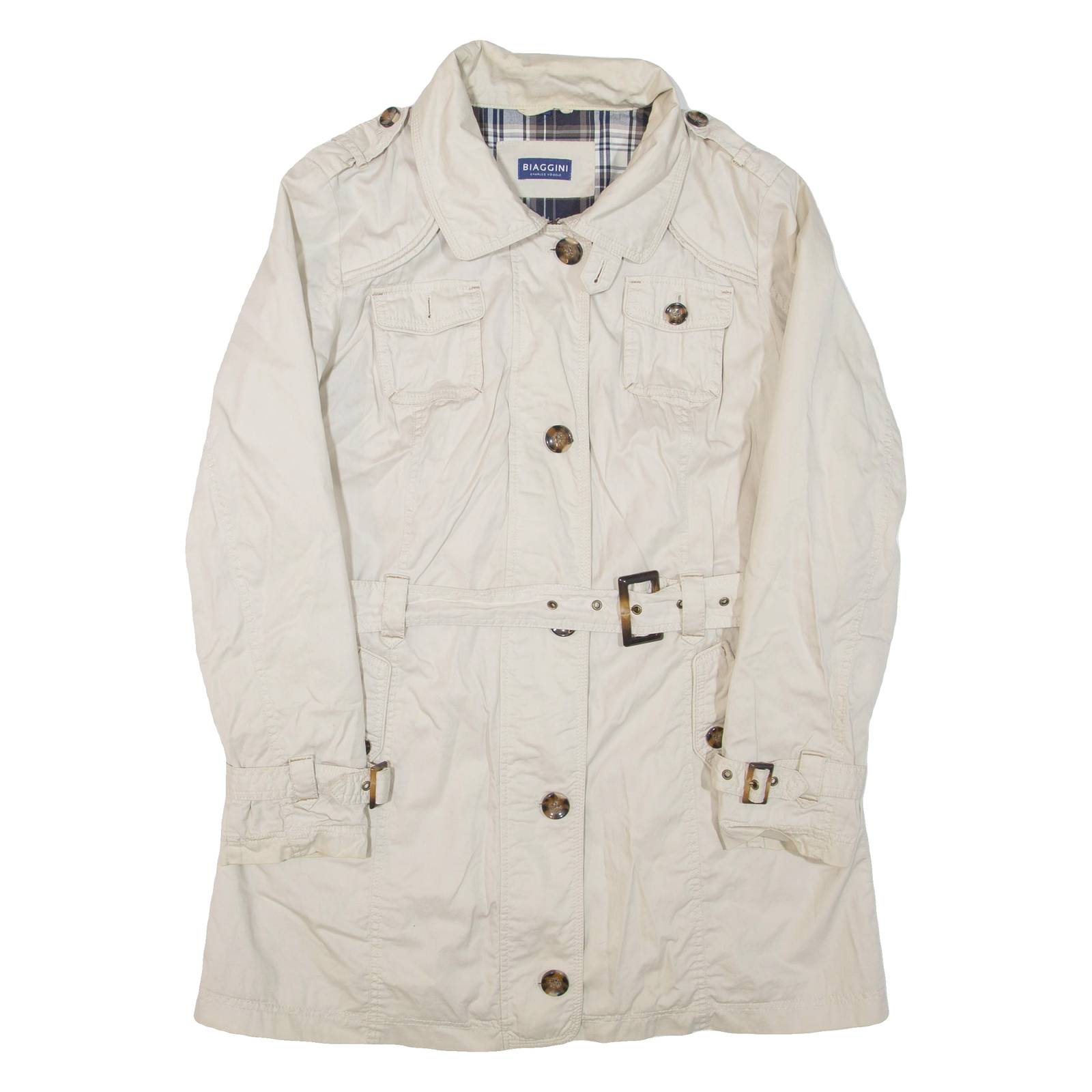 BIAGGINI Belted Womens Trench Jacket Beige L