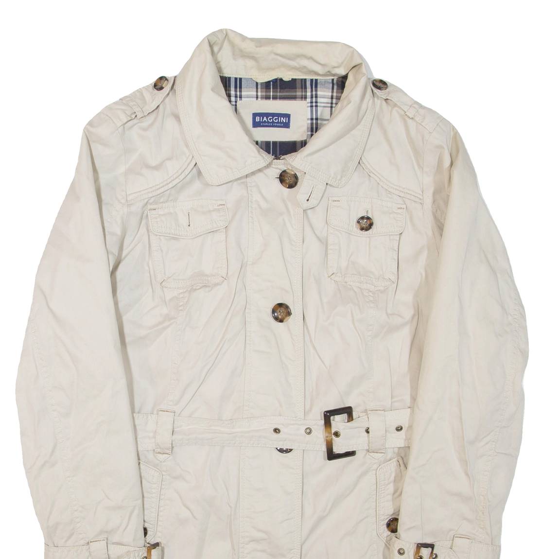BIAGGINI Belted Womens Trench Jacket Beige L