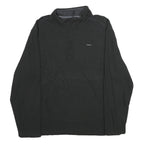 CALVIN KLEIN Mens Black 1/4 Zip XL Sweatshirt Pullover Lightweight Cotton