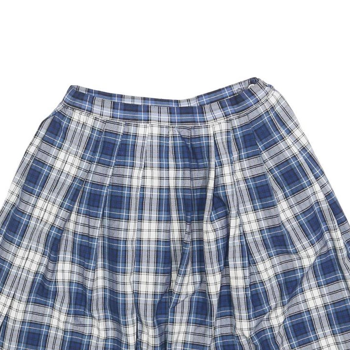 SCHOOL BELLES Womens Blue & White Pleated Mini Polyester Blend Skirt XS School