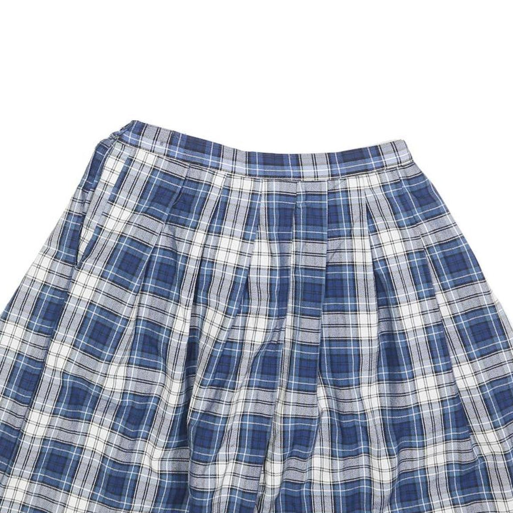 SCHOOL BELLES Womens Blue & White Pleated Mini Polyester Blend Skirt XS School