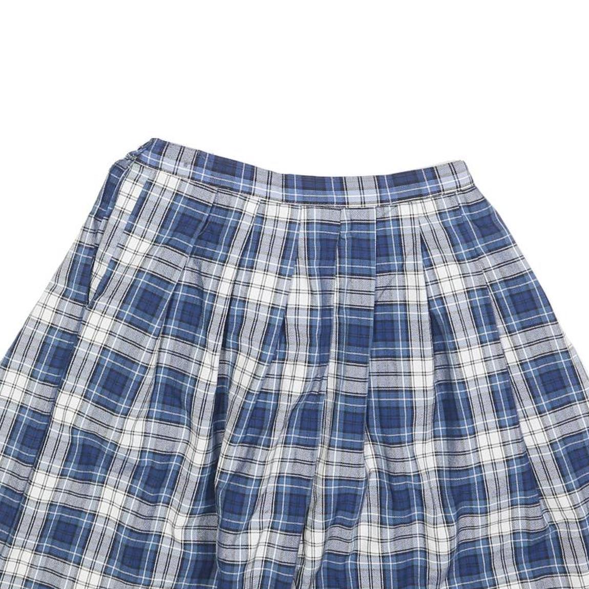 SCHOOL BELLES Womens Blue & White Pleated Mini Polyester Blend Skirt XS School