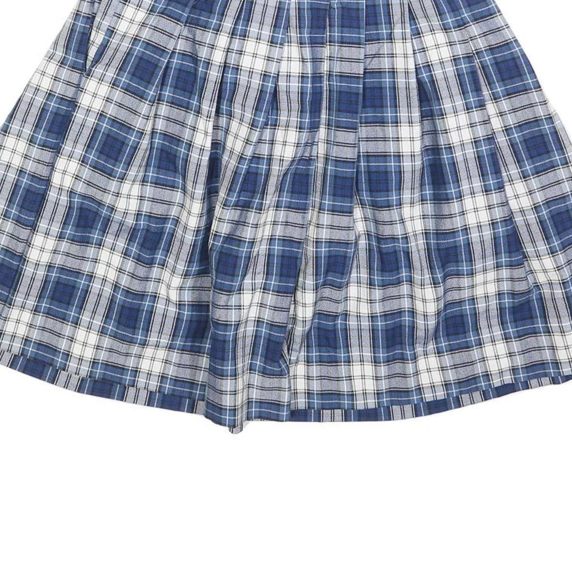 SCHOOL BELLES Womens Blue & White Pleated Mini Polyester Blend Skirt XS School
