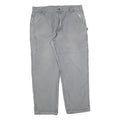 CARHARTT Mens Relaxed Light Grey Cotton Blend Workwear Trousers W42 L34