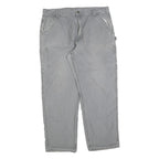 CARHARTT Mens Relaxed Light Grey Cotton Blend Workwear Trousers W42 L34