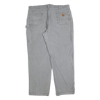 CARHARTT Mens Relaxed Light Grey Cotton Blend Workwear Trousers W42 L34
